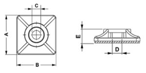InLine Basette autoadesive 40x40mm per fascette da 10mm, neutra, 10pz
